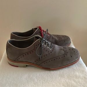 JOHNSTON & MURPHY FLEX SYSTEM GRAY SUEDE OXFORDS